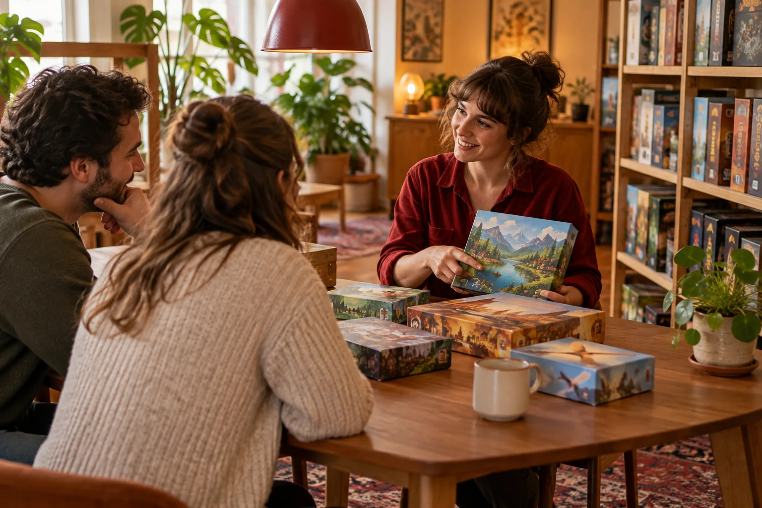 Tafel met spellen voor overleg