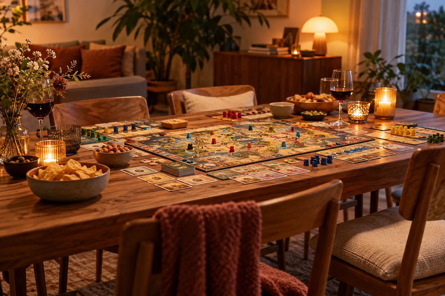 Tafel voor een spelavond